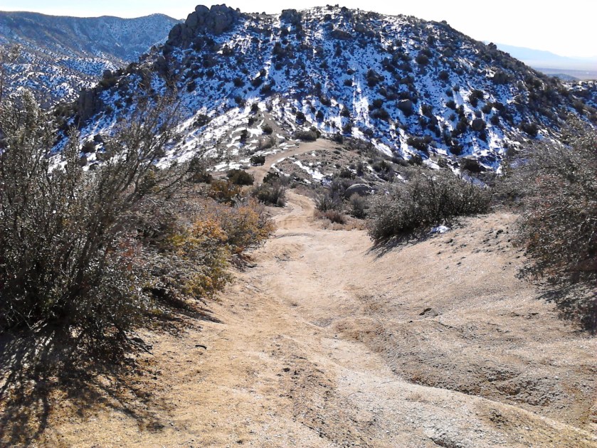 Patches of snow on north slopes.