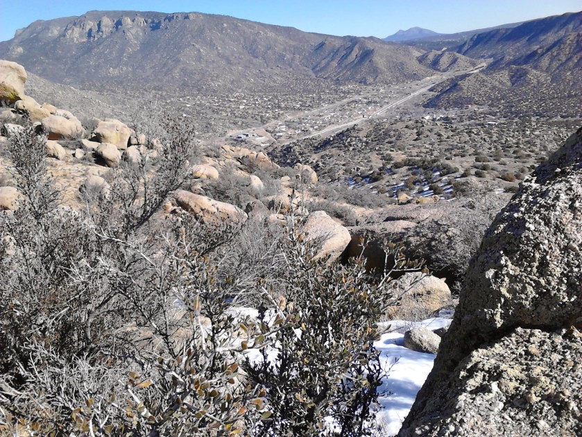 Looking east, Interstate 40 in the distance.