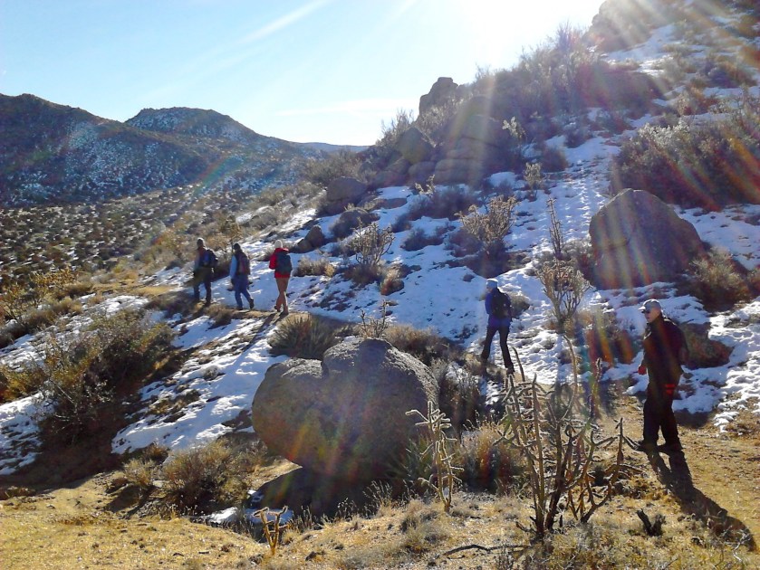 Trekking along around the foothills.