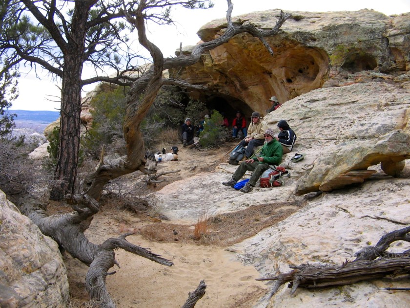 A sheltered rock alcove to stop and eat lunch.