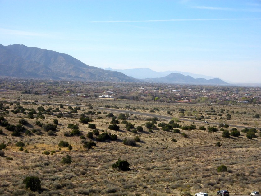View to the south from the first ridge.  Our car is in the bottom right corner of the photo.