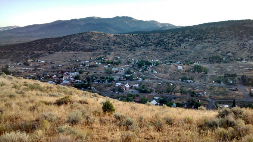 Early morning walk on hillside overlooking Austin, Nevada.