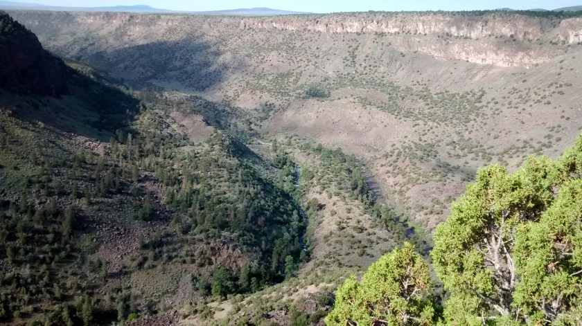 Overlook at La Junta Point.  800 feet below is the point where the Red River joins the Rio Grande River.