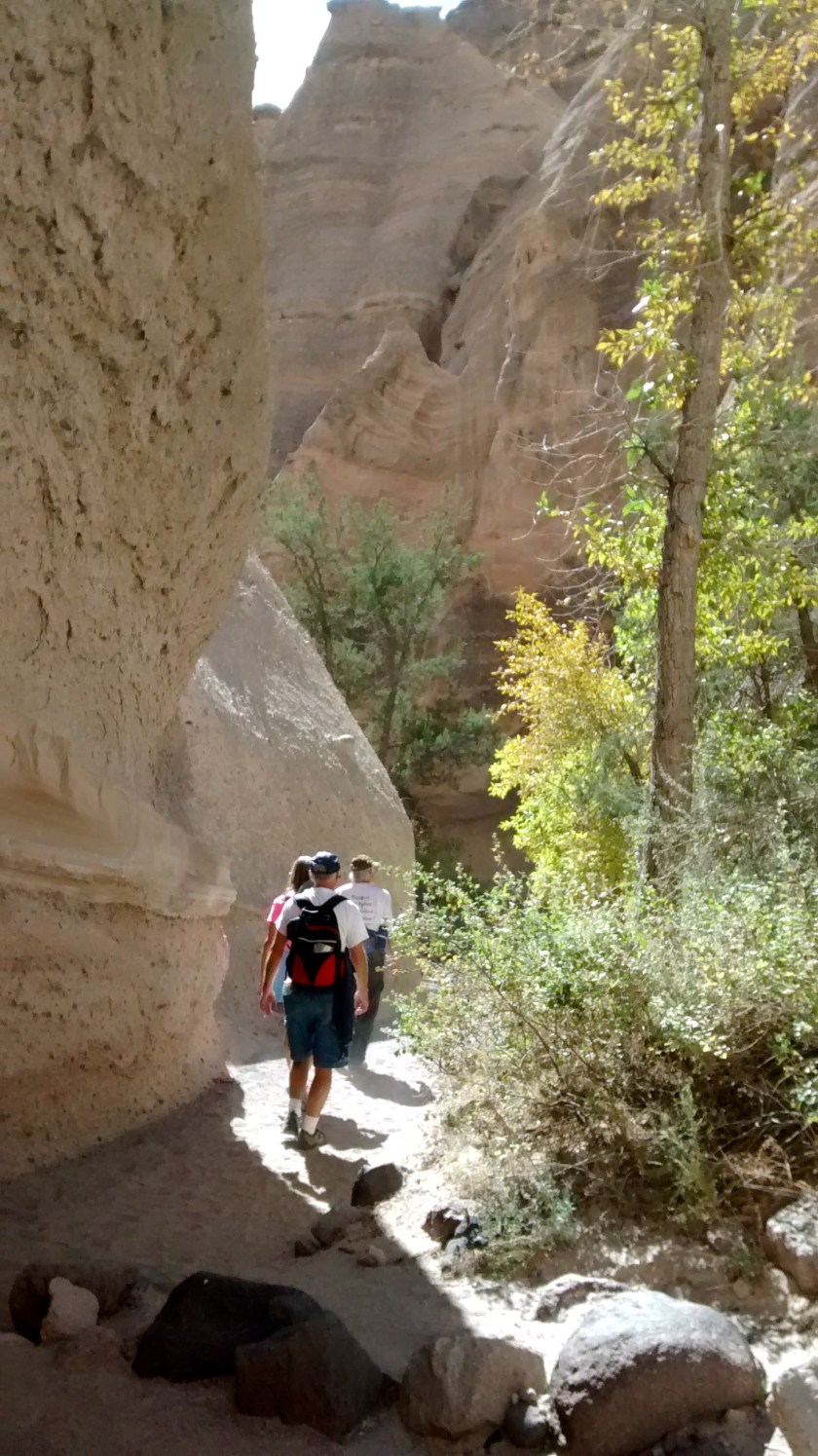 On the trail into the slot canyon.