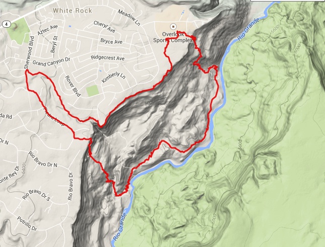 Map of Blue Dot Red Dot hike.