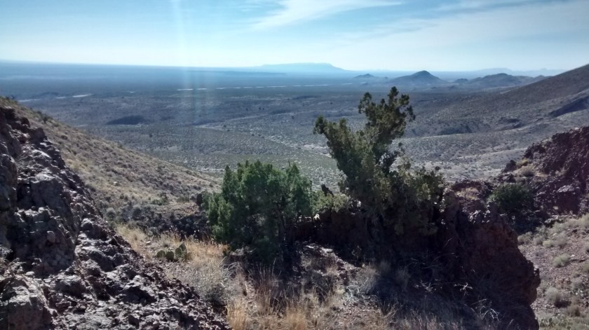 Looking southeast, I-25 highway is the line visible in the distance.