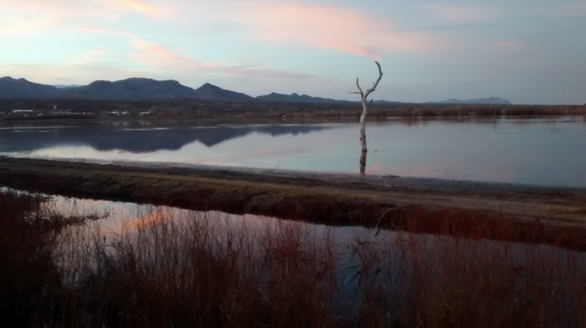 Sunset at Apache del Bosque Wildlife Refuge.