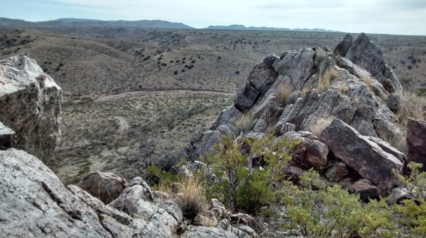 Looks like a road in the distance but it's the wash that we were hiking up on the way to the slot canyon.