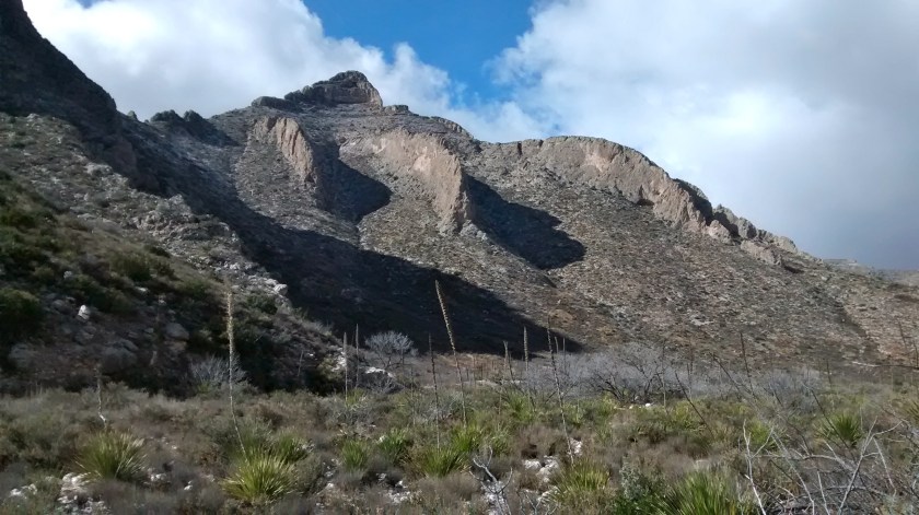 Interesting rock formations on sides of canyon.