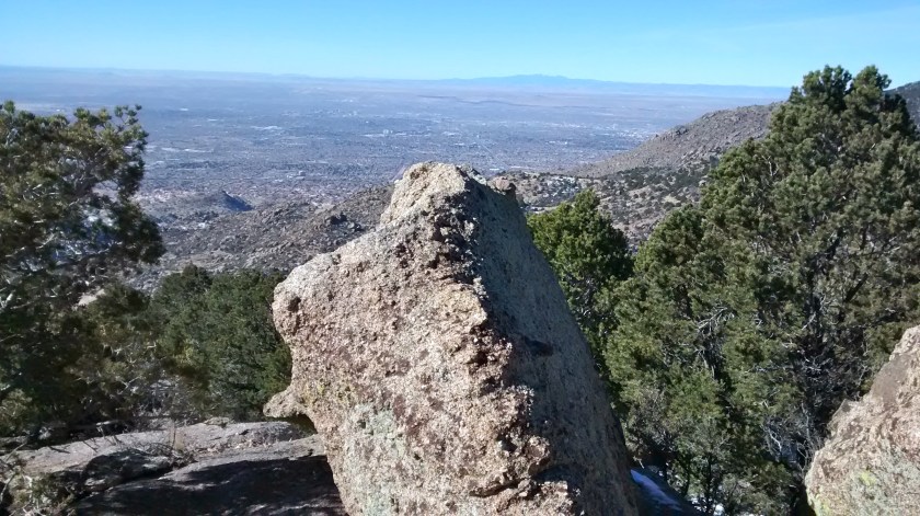 Looking west at Albuquerque and Mt. Taylor in the distance.