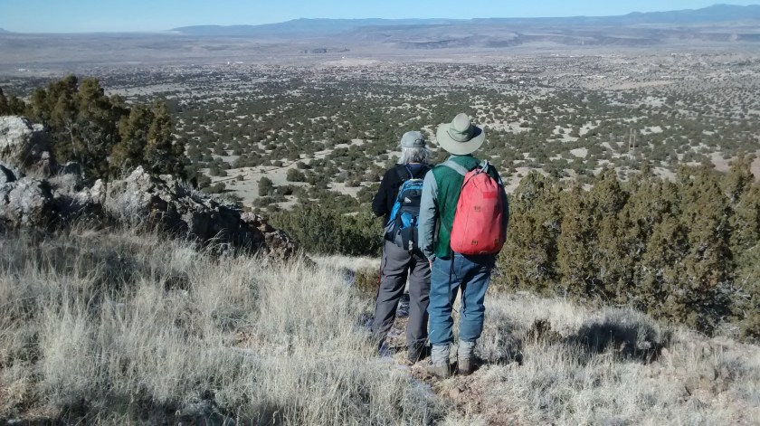Sue and Ken looking towards Placitas on the way down.