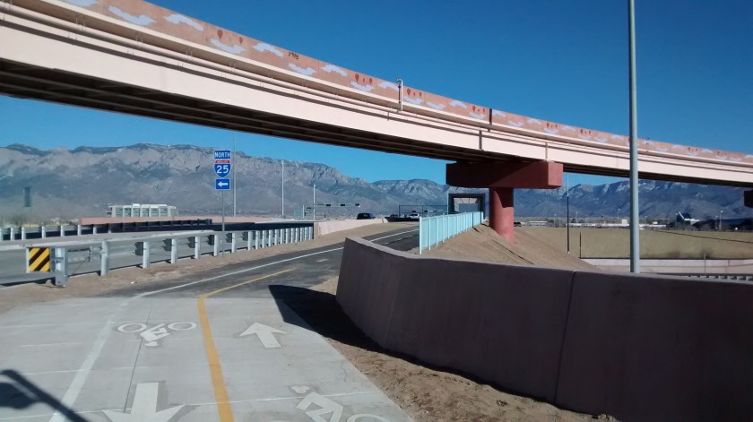 Approaching the new interchange.