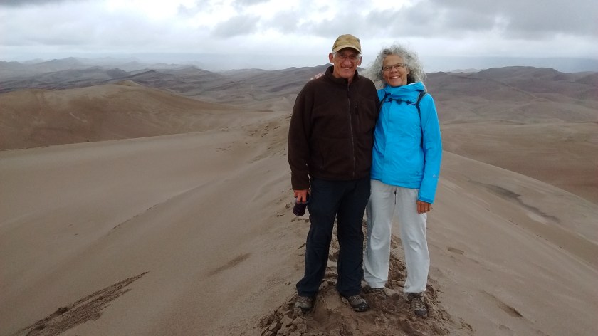 Tough hiking, but we made it to the top of the highest dune.