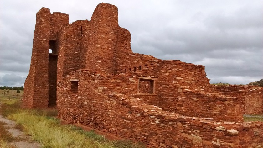 Ruins at Abo. This was a Catholic church built by Spanish priests who built a mission at the pueblo in the 1600s.