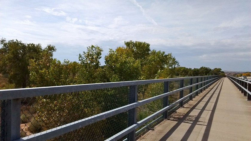 Bike trail parallel to Paseo del Norte that we use when crossing the Rio Grande.