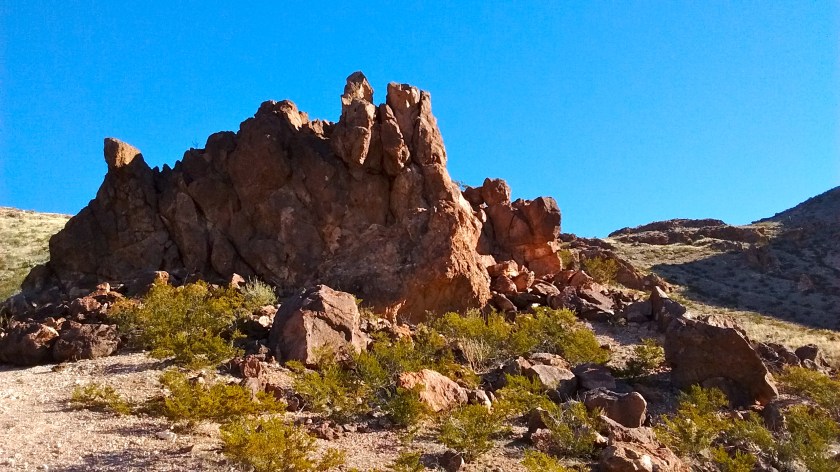 Interesting rock formation partway up. How blue the sky was compared to the day before!