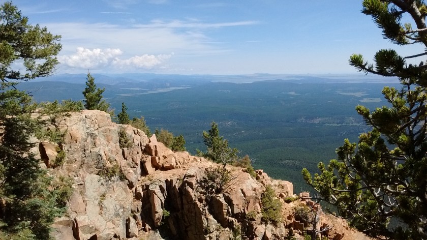 View from the top looking northeast to Pecos Wilderness.