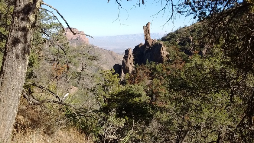 Descent on Boot Canyon Trail with rock that looks like an upside-down boot.